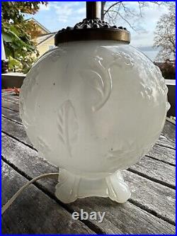 Antique Aladdin G63 Moonstone Electric Table Lamp Base Light W Original Finial