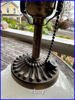 Antique Aladdin G63 Moonstone Electric Table Lamp Base Light W Original Finial