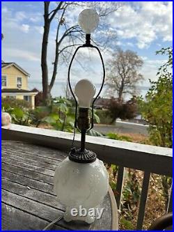 Antique Aladdin G63 Moonstone Electric Table Lamp Base Light W Original Finial