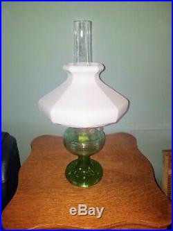Antique Aladdin Green Beehive Lamp with Shade