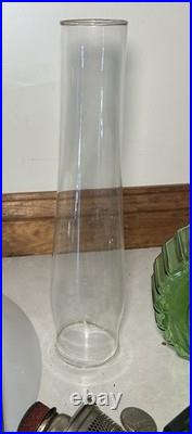 Antique Aladdin Green Beta Crystal Corinthian Oil Lamp 1935-1936 With Shade