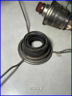 Antique Aladdin Green Beta Crystal Corinthian Oil Lamp 1935-1936 With Shade