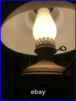 Antique Aladdin Hanging Brass Oil Lamp Electrified Vintage Kerosene Light