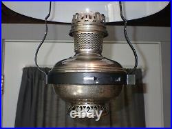 Antique Aladdin Hanging Kerosene Lamp Parts Milk Glass Shade