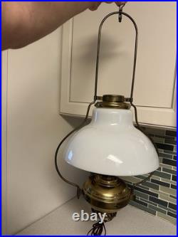 Antique Aladdin Hanging Lamp Kerosene Converted To Electric No. 6