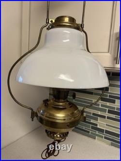 Antique Aladdin Hanging Lamp Kerosene Converted To Electric No. 6