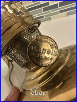 Antique Aladdin Hanging Lamp Kerosene Converted To Electric No. 6