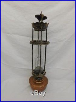 Antique Aladdin Hanging Lamp Model 12 Copper 23 Original Glass Kerosene / Oil