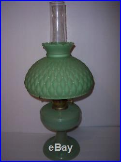 Antique Aladdin Jadite Kerosene Oil Lamp