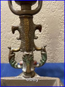Antique Aladdin Jewel Case Parisian Bronze or Cast Electric Lamp
