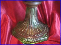 Antique Aladdin Kerosene Lamp Green Base, Original Glass Shade Nu Type Model B