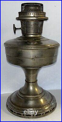 Antique Aladdin Kerosene Lamp Nickel Model 12 1928-1935 Center-Draft Oil Lamp