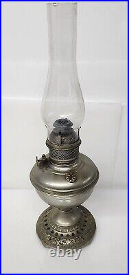 Antique Aladdin Kerosene Nickel Lamp Base with Burner Made In Usa Excellent Cond