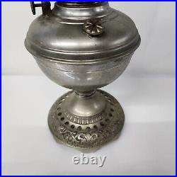 Antique Aladdin Kerosene Nickel Lamp Base with Burner Made In Usa Excellent Cond