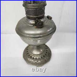 Antique Aladdin Kerosene Nickel Lamp Base with Burner Made In Usa Excellent Cond