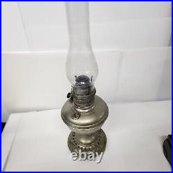 Antique Aladdin Kerosene Nickel Lamp Base with Burner Made In Usa Excellent Cond