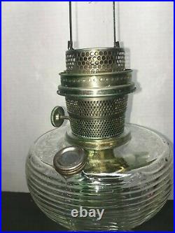 Antique Aladdin Kerosene Oil Lamp Model B Beehive Clear Glass Vtg Art Deco 30s