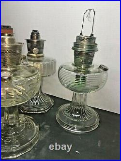 Antique Aladdin Kerosene Oil Lamp Model B Beehive Clear Glass Vtg Art Deco 30s