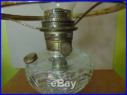 Antique Aladdin Kerosene Oil Lamp Washington Drape Peacock Shade