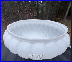 Antique Aladdin Kerosene Oil White Milk Glass Ribbed Swirl Lamp 10 Shade