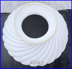 Antique Aladdin Kerosene Oil White Milk Glass Ribbed Swirl Lamp 10 Shade