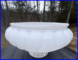 Antique Aladdin Kerosene Oil White Milk Glass Ribbed Swirl Lamp 10 Shade