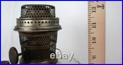 Antique Aladdin Lamp Corinthian Black Glass Foot Clear Font Oil Lamp 12 1/2