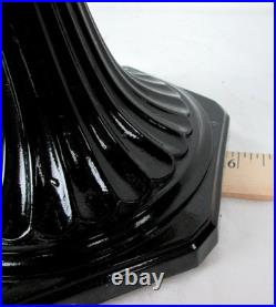Antique Aladdin Lamp Corinthian Black Glass Foot Clear Font Oil Lamp 12 1/2