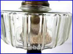 Antique Aladdin Lamp Corinthian Black Glass Foot Clear Font Oil Lamp 12 1/2