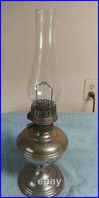 Antique Aladdin Lamp Model 11, Kerosene Oil Lamp 1920's Nickel