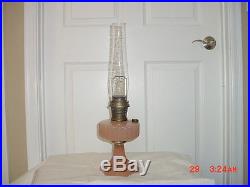 Antique Aladdin Lamp Moonstone Pink Oil Kerosene Lamp B Burner Authentic