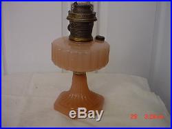 Antique Aladdin Lamp Moonstone Pink Oil Kerosene Lamp B Burner Authentic