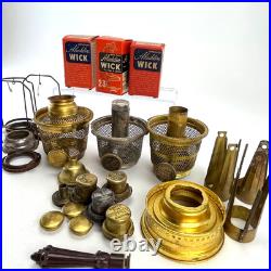 Antique Aladdin Lamp Parts Lot Nu Type Model 11 Burners Wicks Gallery Parts