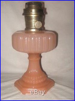 Antique Aladdin Lamp Rose Flesh Moonstone Burner Cathedral Model B Nutype Burner