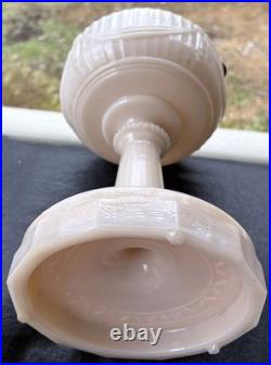 Antique Aladdin Lincoln Drape Pink Ivory Oil Kerosene Table Lamp