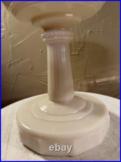 Antique Aladdin Lincoln Drape Table Lamp Base White Alacite c. 1940
