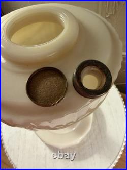 Antique Aladdin Lincoln Drape Table Lamp Base White Alacite c. 1940