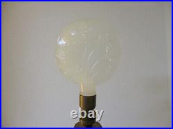 Antique Aladdin Milk Glass Moonstone Floral Lamp with Original Finial Electric