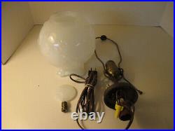 Antique Aladdin Milk Glass Moonstone Floral Lamp with Original Finial Electric #2