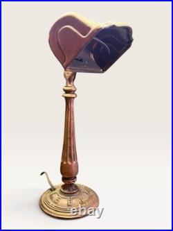 Antique Aladdin Model 0715 Copper Banker Desk Lamp Heavy Cast Base Piano Antique Aladdin Model 0715 Copper Banker Desk Lamp Heavy Cast Base Piano