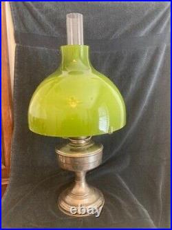 Antique Aladdin Model #11 Kerosene Nickel Lamp Base with Shade/Burner 1922-1928