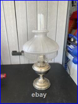 Antique Aladdin Model 11 Lamp W Shade & Chimney