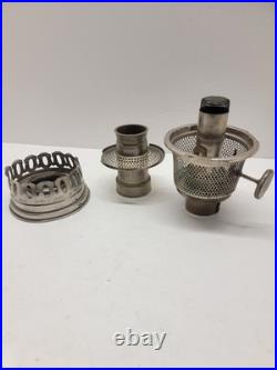 Antique Aladdin Model # 11 Nickel Kerosene oil Lamp with chimney & bracket USA