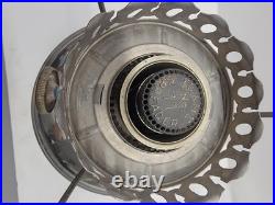 Antique Aladdin Model # 11 Nickel Kerosene oil Lamp with chimney & bracket USA