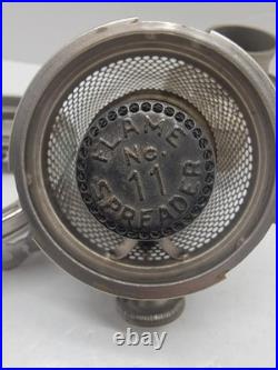 Antique Aladdin Model # 11 Nickel Kerosene oil Lamp with chimney & bracket USA