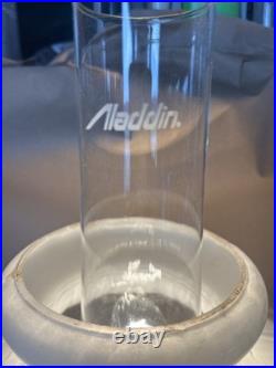 Antique Aladdin Model 11 Nickel Plated Lamp W Shade & Chimney Electrified