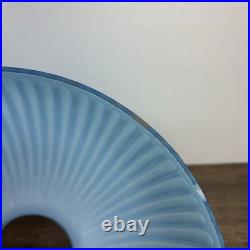 Antique Aladdin Model 11 Oil Lamp Converted to Electric with Blue Ribbed Glass