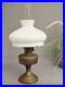 Antique Aladdin Model 12 Brass Oil Lamp Opaline Glass Shade Chimney England
