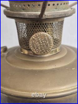Antique Aladdin Model 12 Brass Oil Lamp Opaline Glass Shade Chimney England