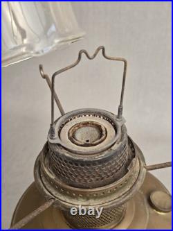 Antique Aladdin Model 12 Brass Oil Lamp Opaline Glass Shade Chimney England
